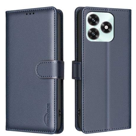 Honor X5c / X5c Plus BINFEN Faux Leather Flip Case with RFID Blocking - Blue