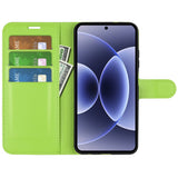 Xiaomi 17 EIDERWOOD Litchi Texture Leather Flip Case w. Wallet - Green