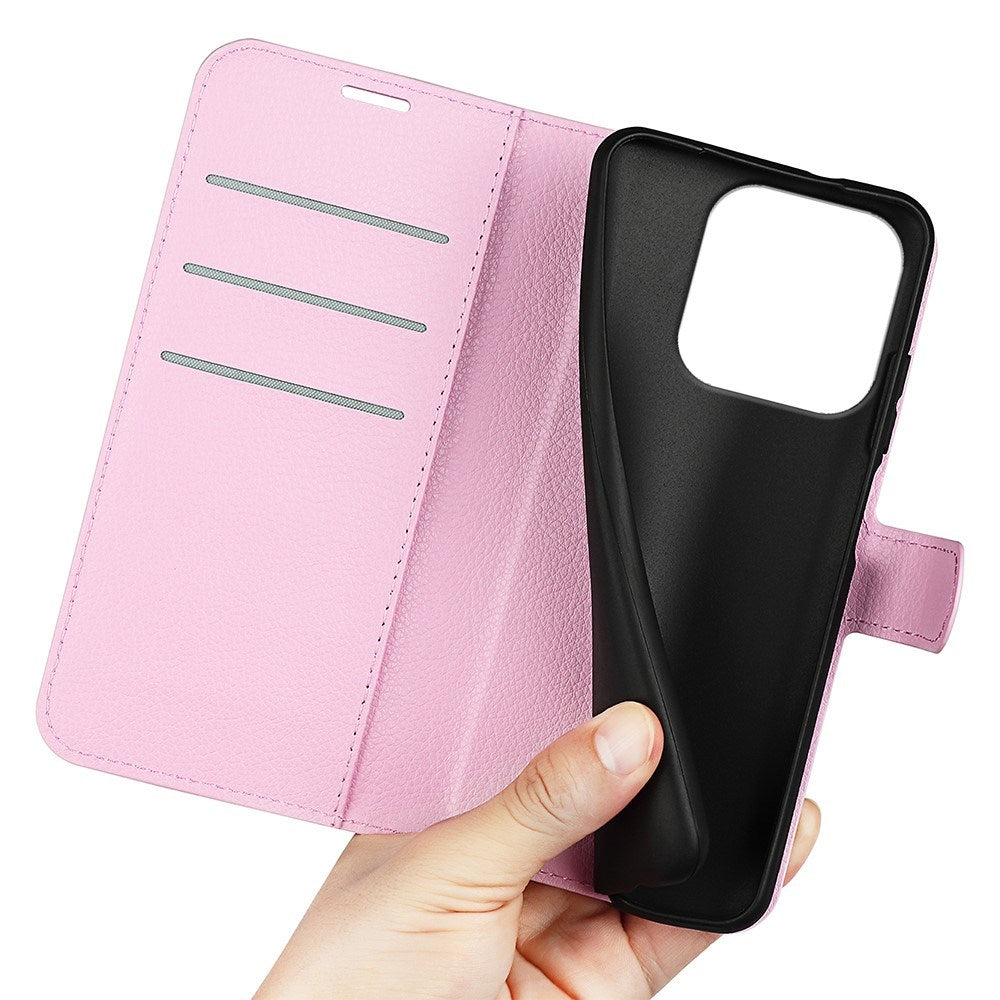 Xiaomi 17 EIDERWOOD Litchi Texture Leather Flip Case w. Wallet - Pink