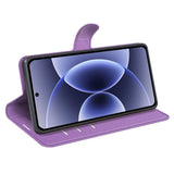 Xiaomi 17 EIDERWOOD Litchi Texture Leather Flip Case w. Wallet - Purple