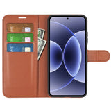 Xiaomi 17 EIDERWOOD Litchi Texture Leather Flip Case w. Wallet - Brown