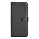 Xiaomi 17 Pro Max AMORUS Litchi Texture Leather Flip Case w. Wallet - Black