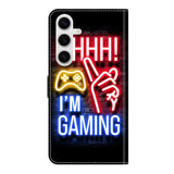 Samsung Galaxy S26 / S26 Pro EIDERWOOD Faux Leather Flip Case with Print - Neon