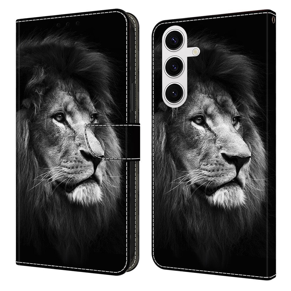 Samsung Galaxy S26+ (Plus) EIDERWOOD Faux Leather Flip Case with Print - Lion