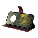 Motorola Edge 70 EIDERWOOD Leather Case with Screen Protector Glass & Card Holder - Red