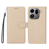 EIDERWOOD Oppo Find X9 Pro Faux Leather Flip Case with Strap - Beige
