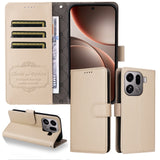 EIDERWOOD Oppo Find X9 Pro Faux Leather Flip Case with Strap - Beige