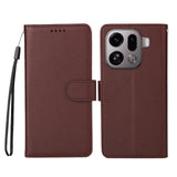 EIDERWOOD Oppo Find X9 Pro Faux Leather Flip Case with Strap - Brown