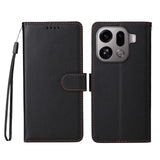 EIDERWOOD Oppo Find X9 Pro Faux Leather Flip Case with Strap - Black