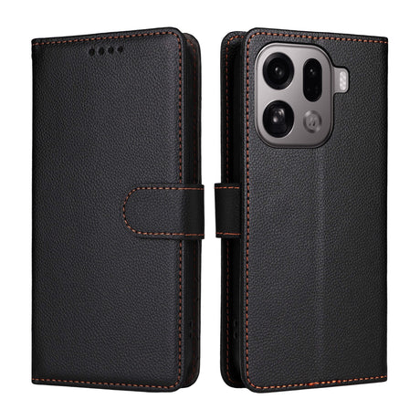 EIDERWOOD Oppo Find X9 Pro Faux Leather Flip Case with Strap - Black