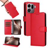 EIDERWOOD Oppo Find X9 Pro Faux Leather Flip Case with Strap - Red