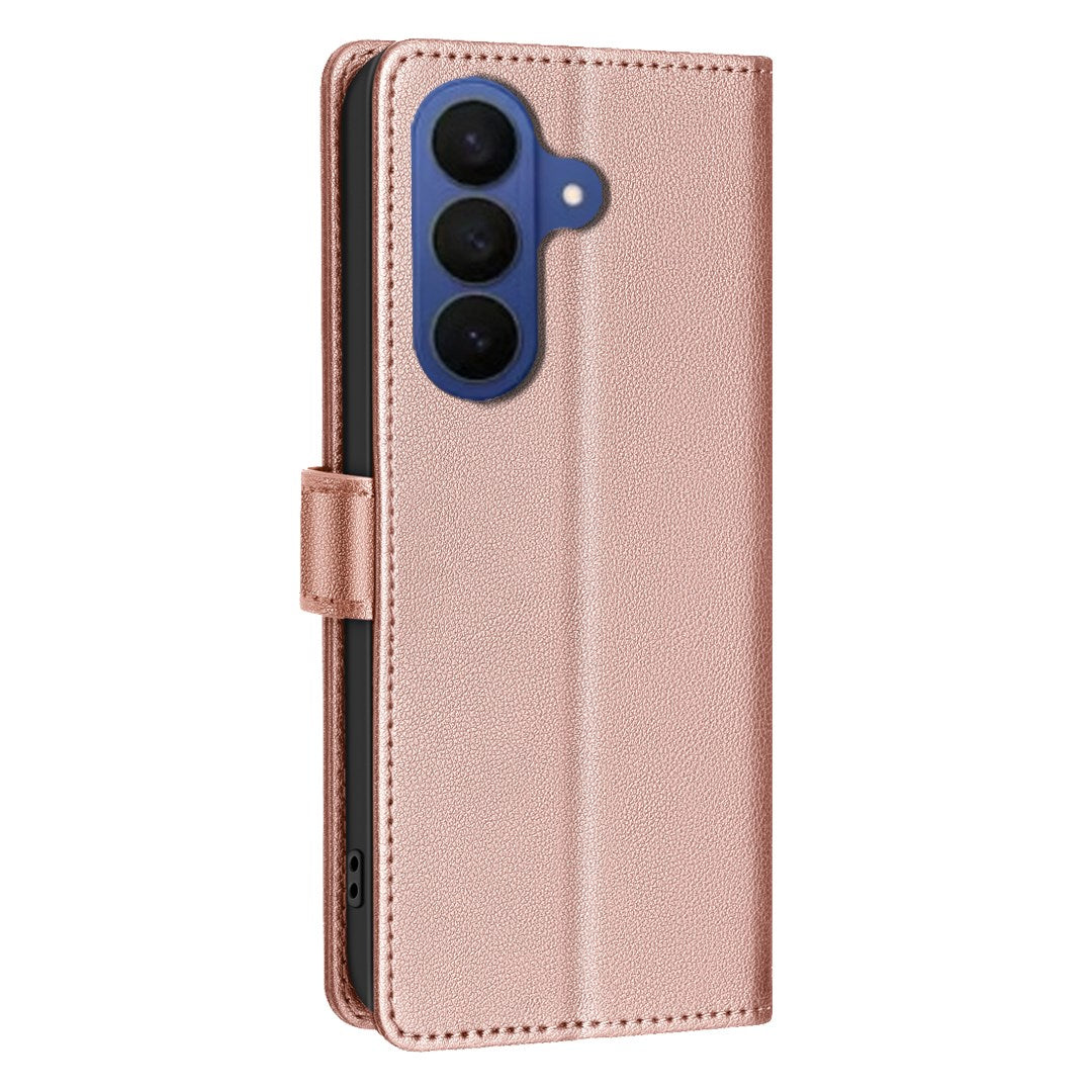 Samsung Galaxy S26+ (Plus) BINFEN Faux Leather Flip Case with RFID Blocking - Rose Gold