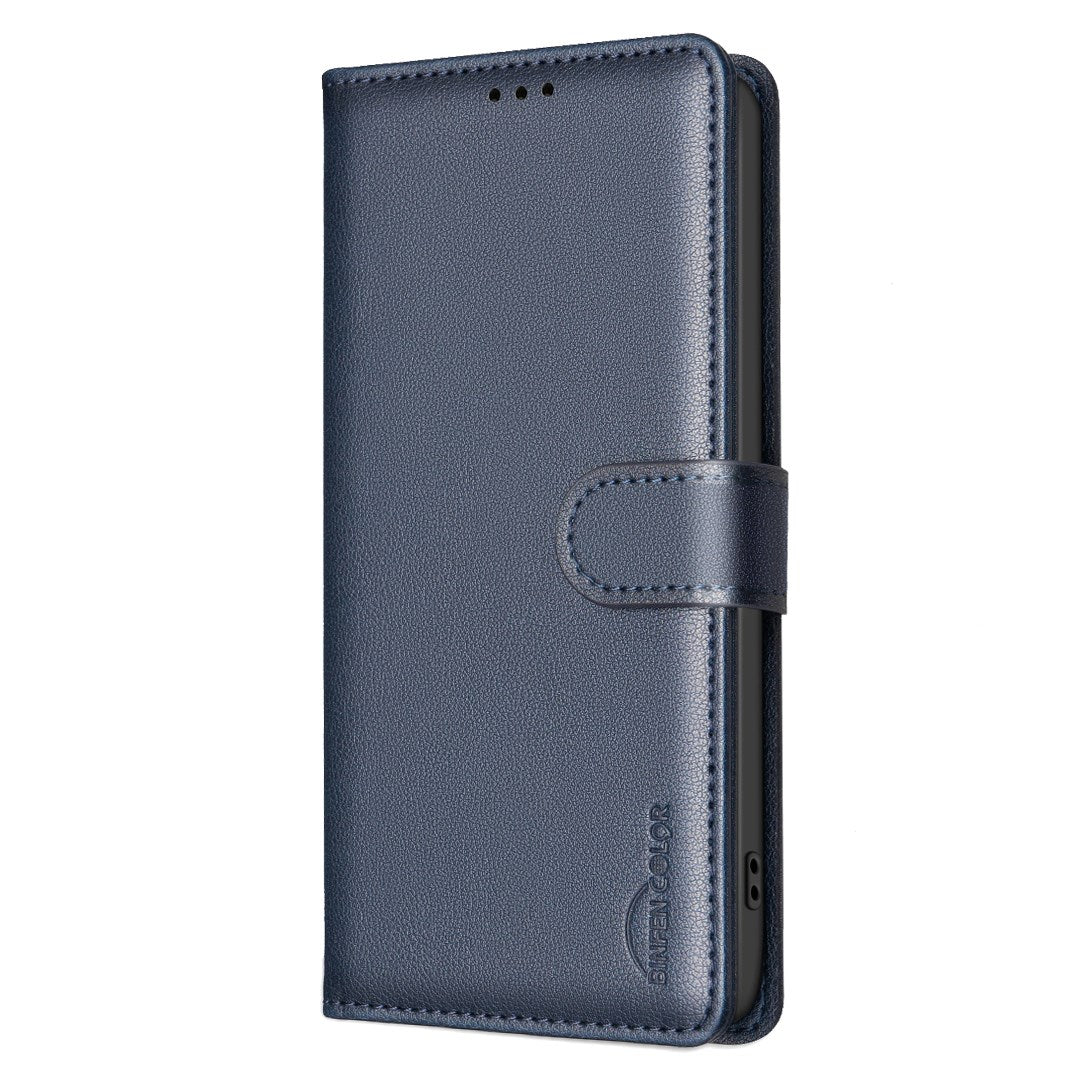 Samsung Galaxy S26+ (Plus) BINFEN Faux Leather Flip Case with RFID Blocking - Blue