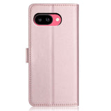 Google Pixel 10a EIDERWOOD Faux Leather Flip Case with Strap & Fold-Out Card Holder – Rose Gold