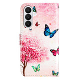 Samsung Galaxy A57 EIDERWOOD Faux Leather Flip Case with Pattern & Strap - Cherry Wood