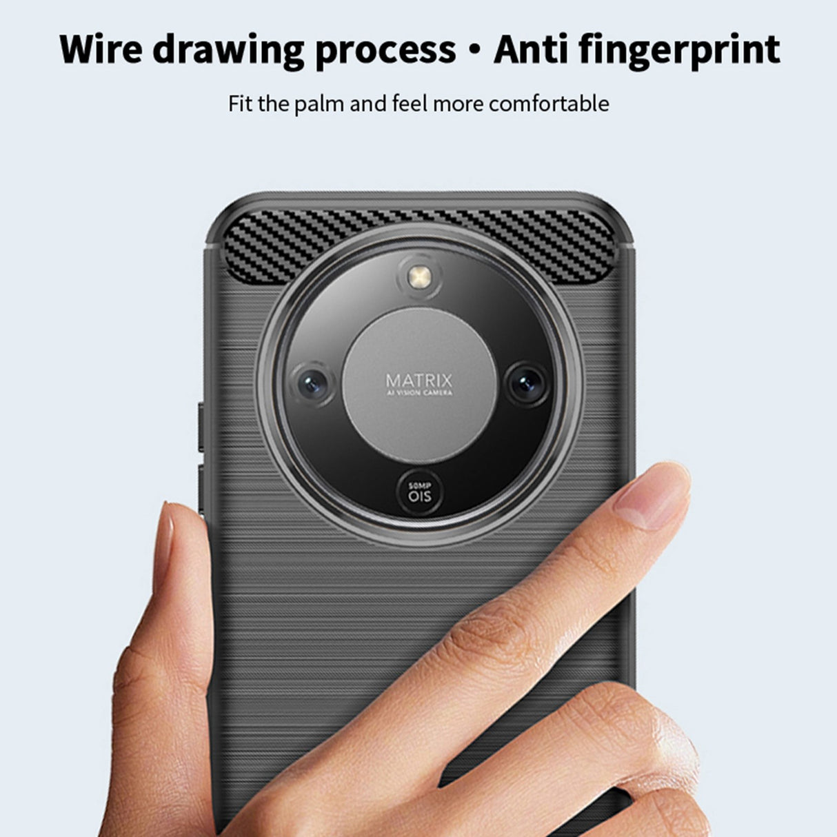 Honor Magic8 Lite MOFI Brushed Carbon Fiber Plast Case - Rød