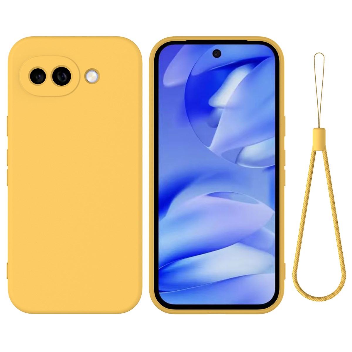 Google Pixel 10a EIDERWOOD Lined Silicone Case with Strap - Yellow
