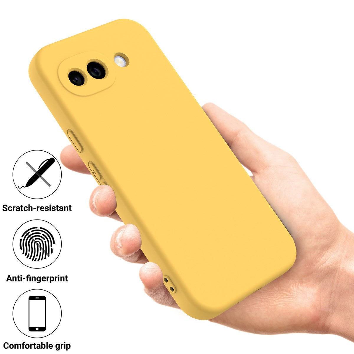 Google Pixel 10a EIDERWOOD Lined Silicone Case with Strap - Yellow