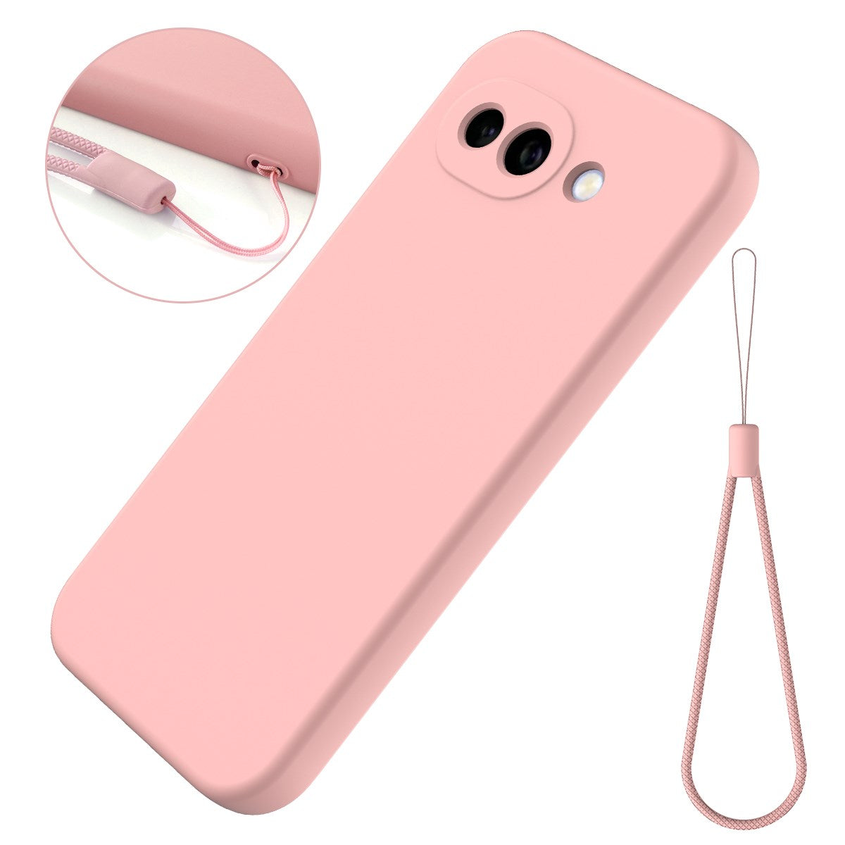 Google Pixel 10a EIDERWOOD Lined Silicone Case with Strap - Pink