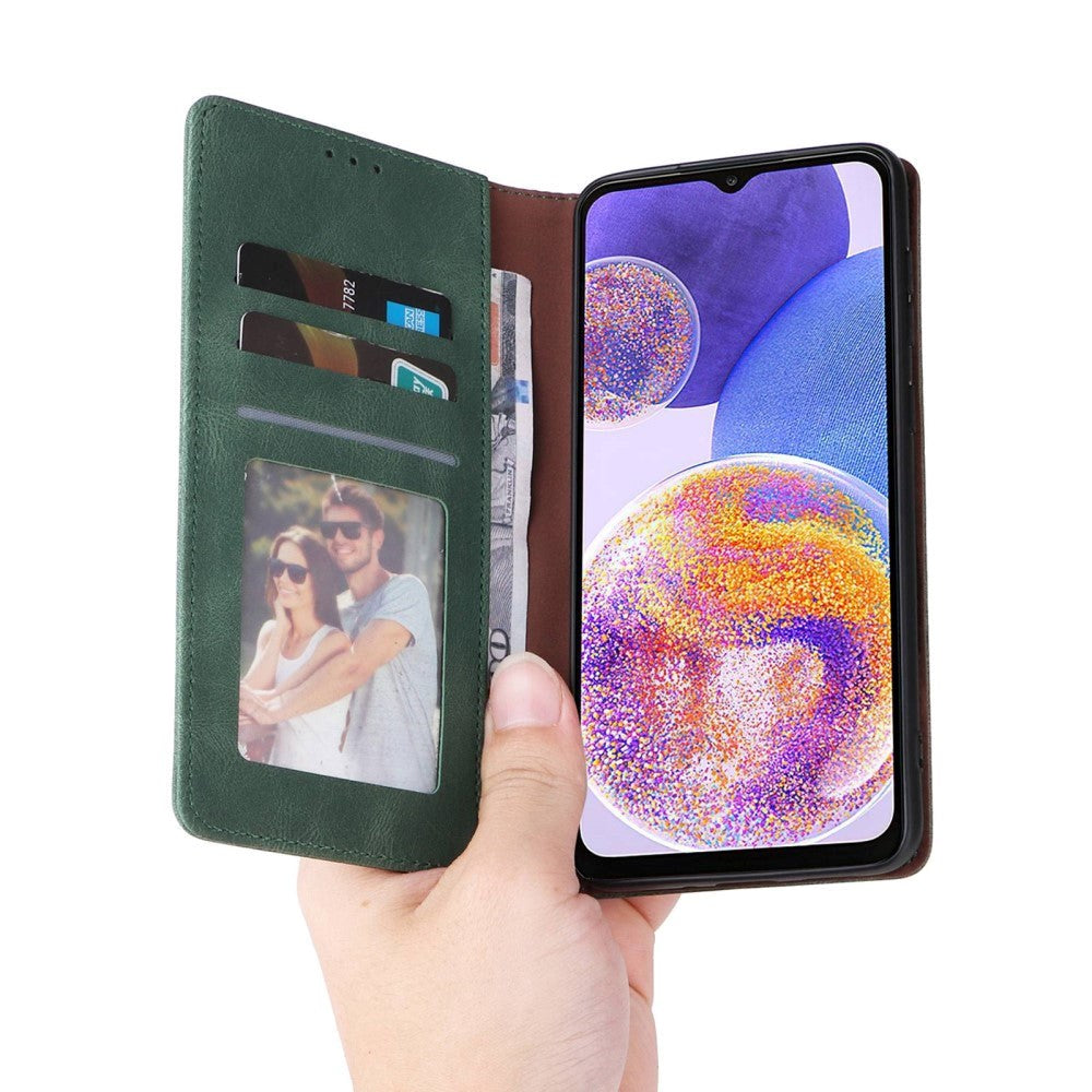 Samsung Galaxy A23 (5G) / M23 (5G) Leather Case w. Wallet & Stand Function - Green