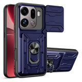 OPPO Find X9 Pro EIDERWOOD Tough Case with 360° Rotatable Camslider / Kickstand / Card Holder - Blue