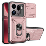 OPPO Find X9 Pro EIDERWOOD Tough Case with 360° Rotatable Camslider / Kickstand / Card Holder - Rose Gold