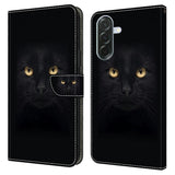Samsung Galaxy A37 EIDERWOOD Flip Case with Card Holder & Stand Function - Black Cat