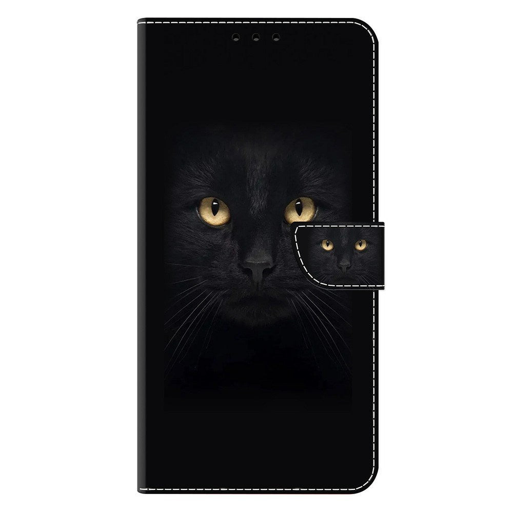 Samsung Galaxy A57 EIDERWOOD Flip Case with Card Holder & Stand Function - Black Cat