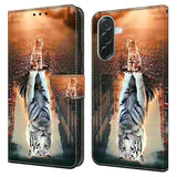 Samsung Galaxy A57 EIDERWOOD Flip Case with Card Holder & Stand Function - Cat & Tiger