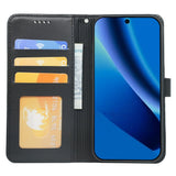 Google Pixel 10a EIDERWOOD Faux Leather Flip Case with Card Holder & Stand Function – Black