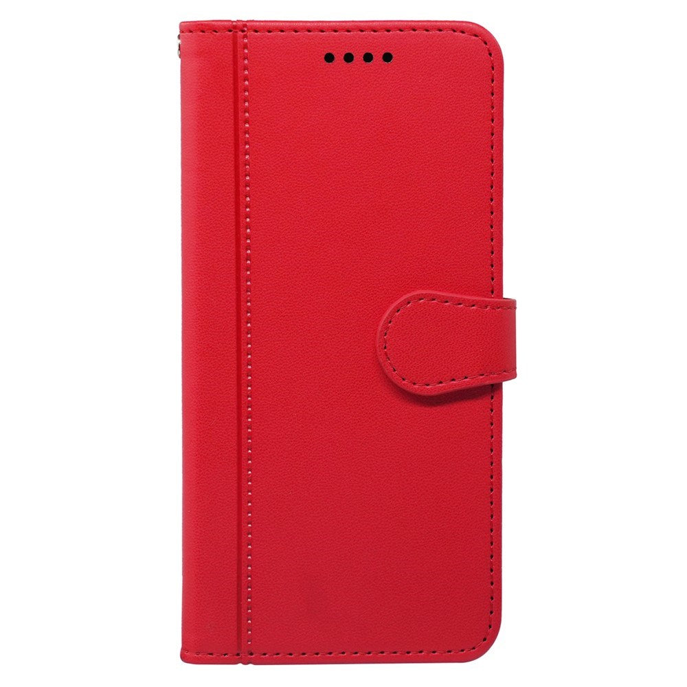 Google Pixel 10a EIDERWOOD Faux Leather Flip Case with Card Holder & Stand Function – Red