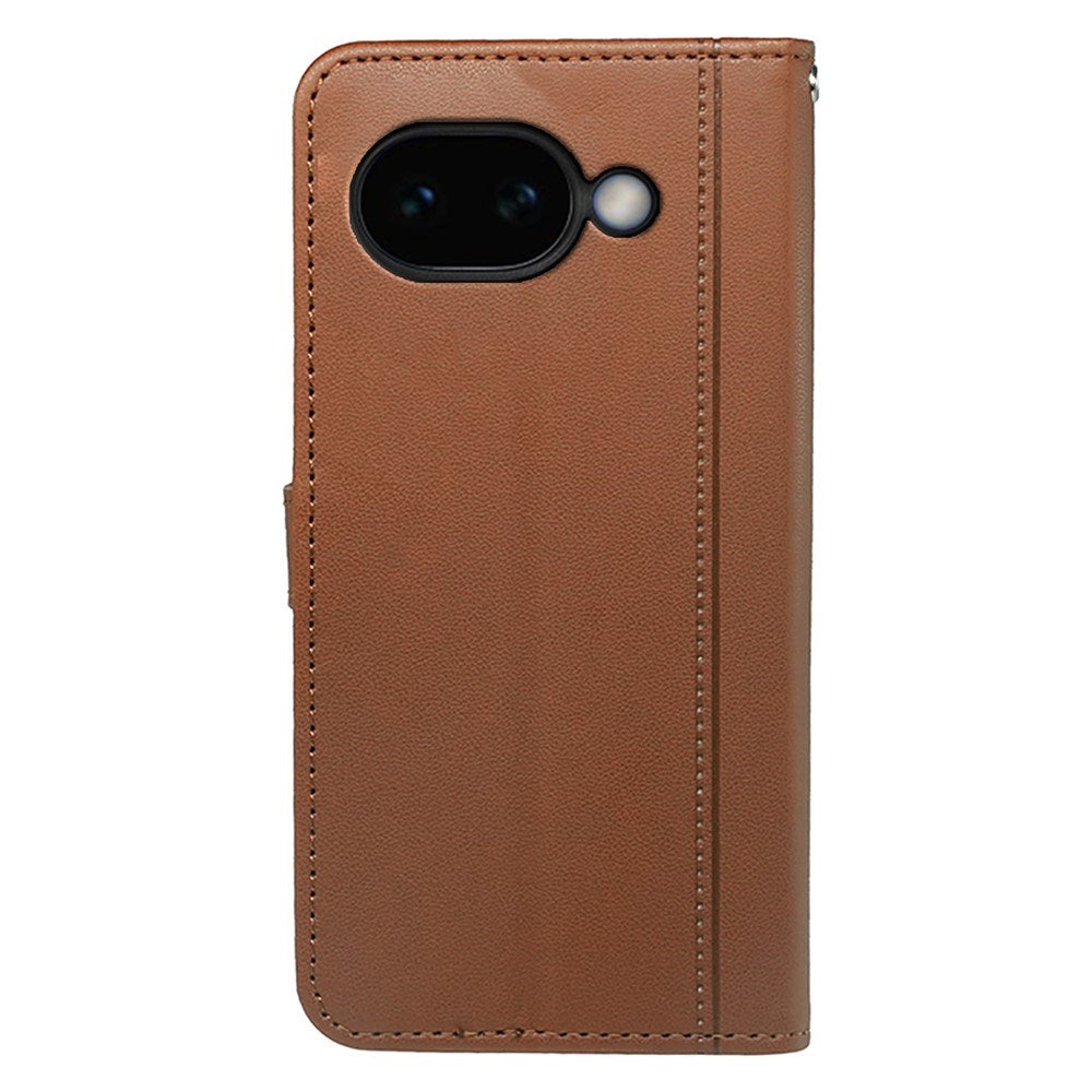 Google Pixel 10a EIDERWOOD Faux Leather Flip Case with Card Holder & Stand Function – Brown