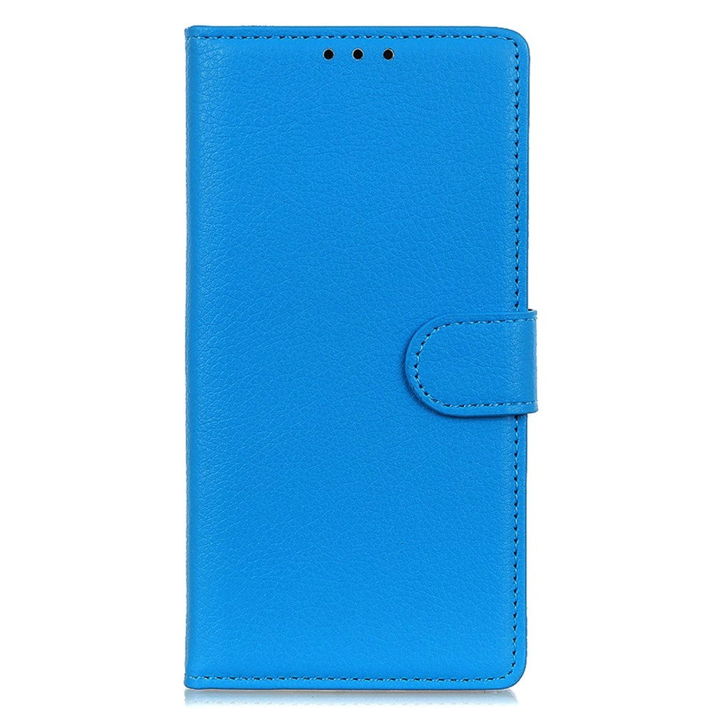 Motorola Moto G72 Litchi Leather Case w. Wallet - Blue