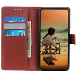 Motorola Moto G72 Litchi Leather Case w. Wallet - Brown