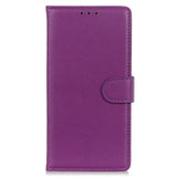 Motorola Moto G72 Litchi Leather Case w. Wallet - Purple