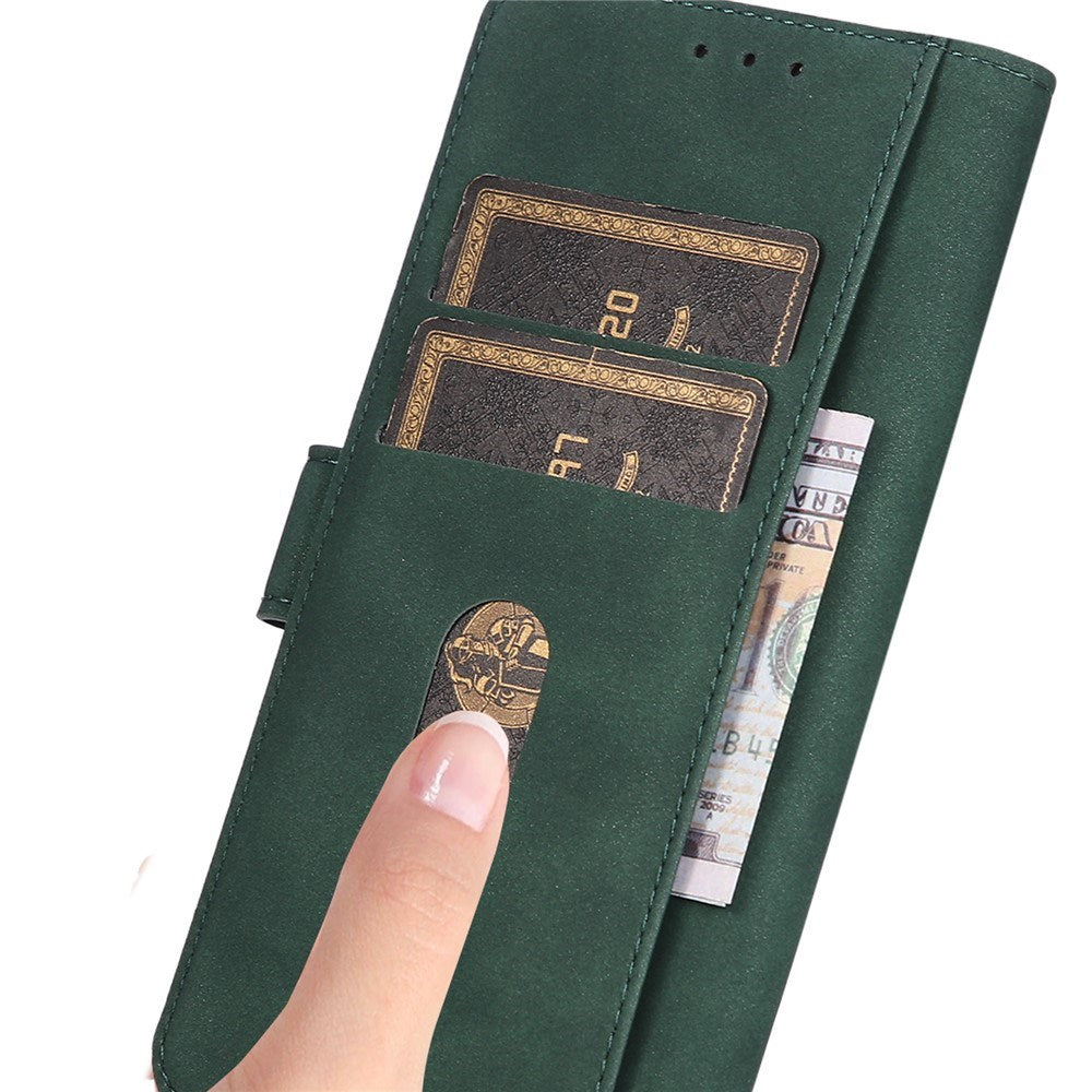 Samsung Galaxy A37 Faux Leather Flip Case with Card Holder - Dark Green
