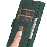 Samsung Galaxy A37 Faux Leather Flip Case with Card Holder - Dark Green