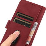 Samsung Galaxy A37 Faux Leather Flip Case with Card Holder - Red