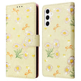 Samsung Galaxy S26 EIDERWOOD Faux Leather Flip Case with Flowers - Yellow Daisy
