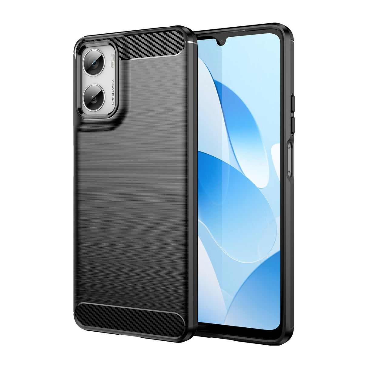 Motorola Moto G06 / G06 Power EIDERWOOD Carbon Fiber Case with Screen Protection - Black