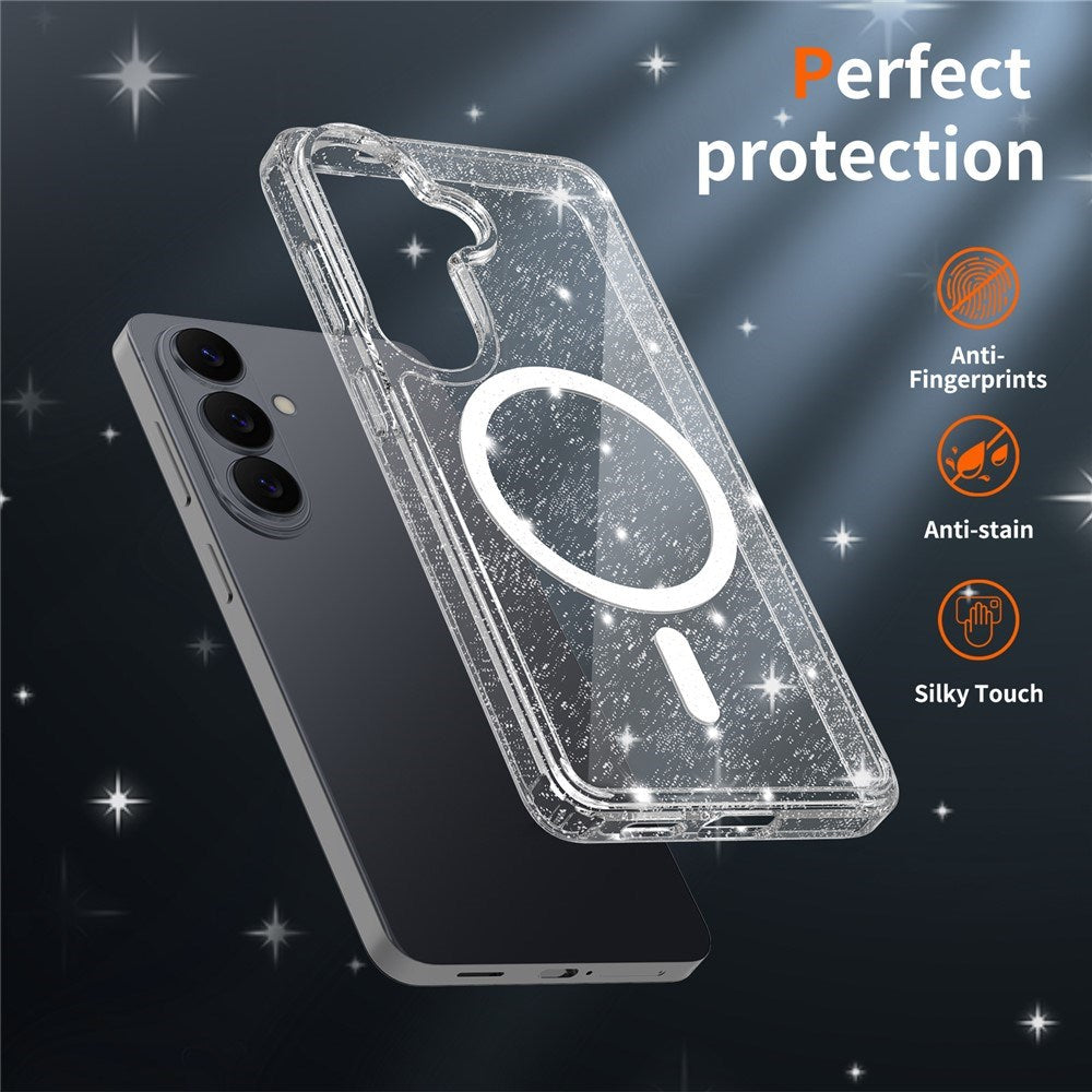 Samsung Galaxy S26 EIDERWOOD Magnetic Plastic Glitter Case - MagSafe Compatible - Transparent