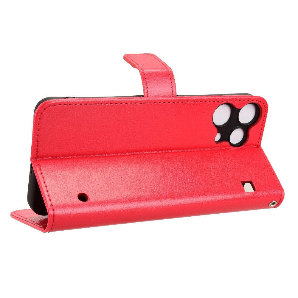 EIDERWOOD Nothing Phone (3a) Lite Faux Leather Flip Case with Strap - Red