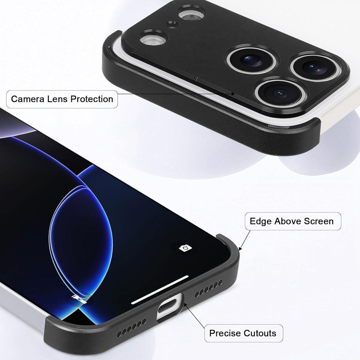 iPhone 17 Pro Two-Piece Bumper Case with Camera Protector - Black