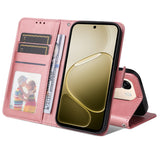 OPPO A6x EIDERWOOD Faux Leather Flip Case with Card Holder & Stand Function - Pink