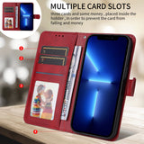 OPPO A6x EIDERWOOD Faux Leather Flip Case with Card Holder & Stand Function - Red