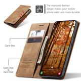 Samsung Galaxy S26 CASEME Artificial Leather Flip Case with Stand & Card Holder - Light Brown