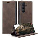 Samsung Galaxy S26 CASEME Artificial Leather Flip Case with Stand & Card Holder - Brown