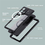 Samsung Galaxy S26 Ultra Redpebber Waterproof Hybrid Plastic Case – MagSafe Compatible – Black