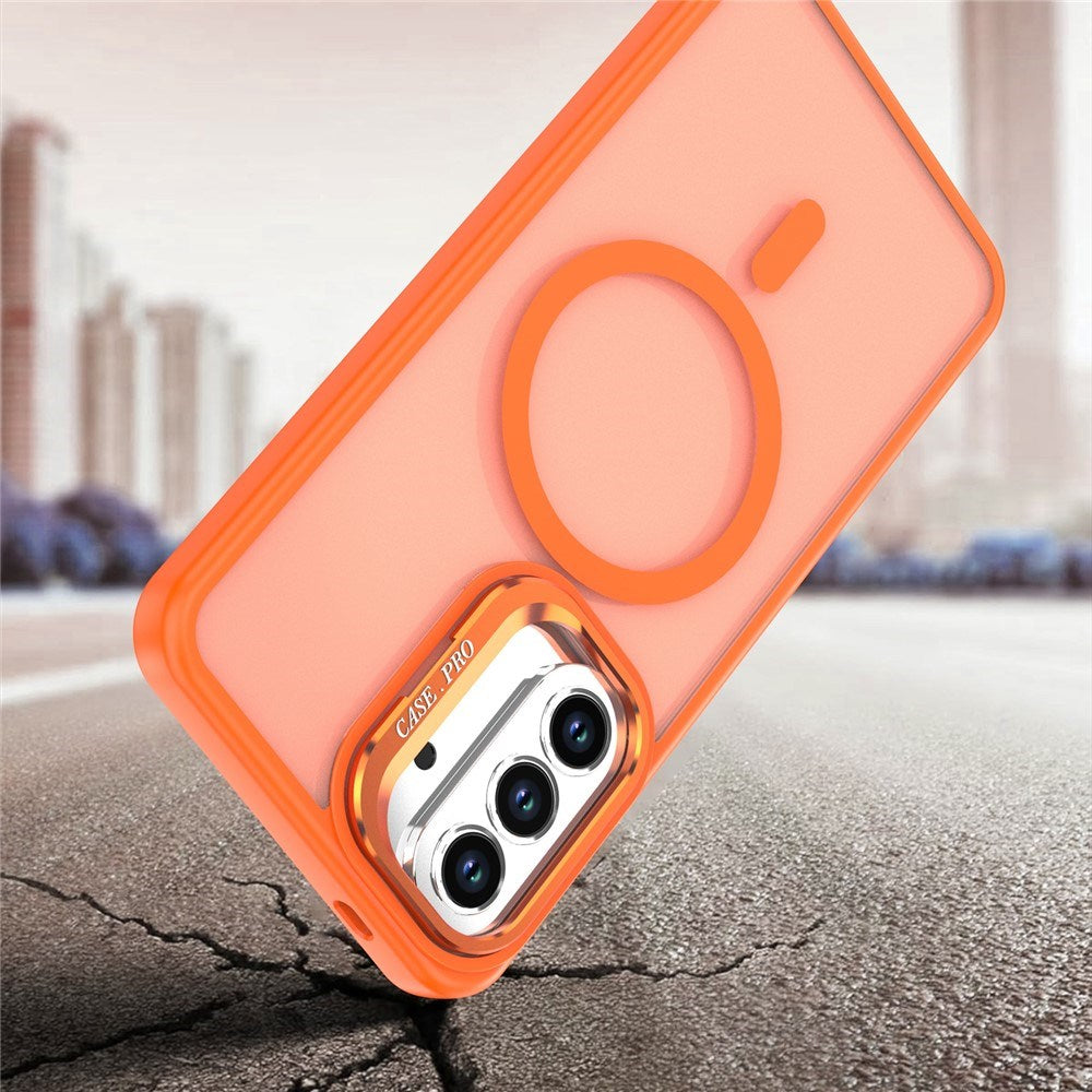 Samsung Galaxy A37 EIDERWOOD Hybrid Case with Kickstand - MagSafe Compatible - Orange