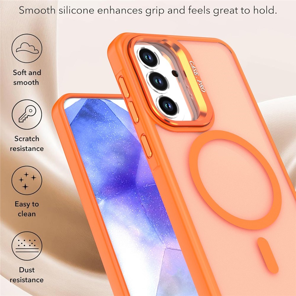 Samsung Galaxy A37 EIDERWOOD Hybrid Case with Kickstand - MagSafe Compatible - Orange